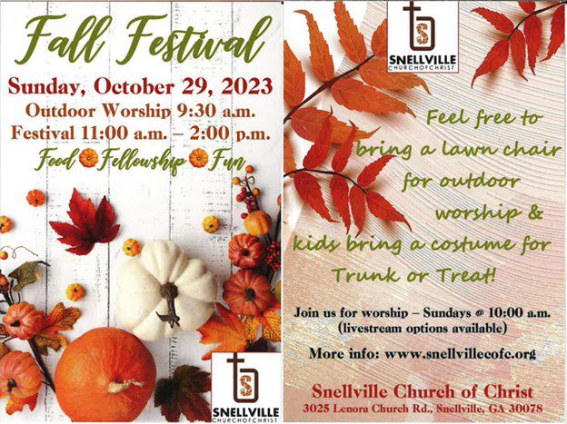 A poster of fall festival Sunday october 29